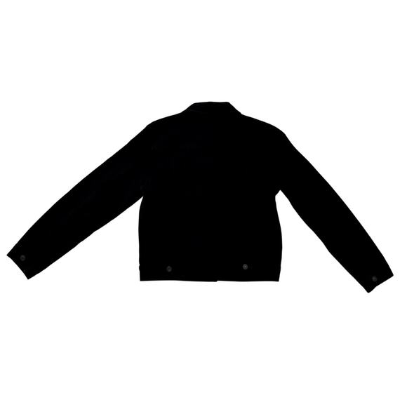 Levi’s Trucker Jacket Women’s Medium Black Denim Y2k 90s Grunge - Picture 2 of 16